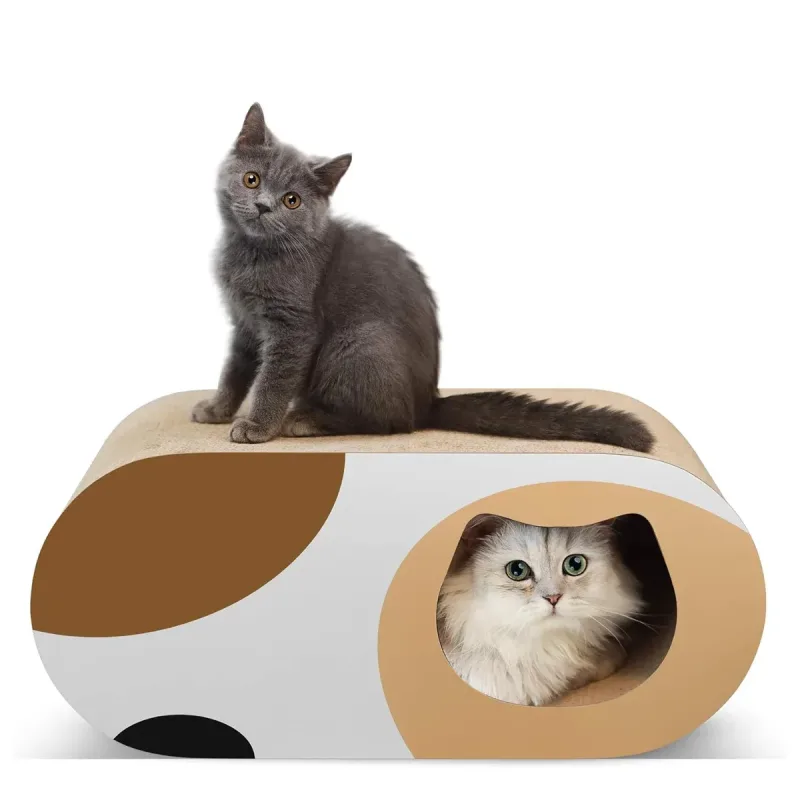 Durable Cat Tunnel Scratcher Bed Combo Interactive Toy House For Kittens Pets