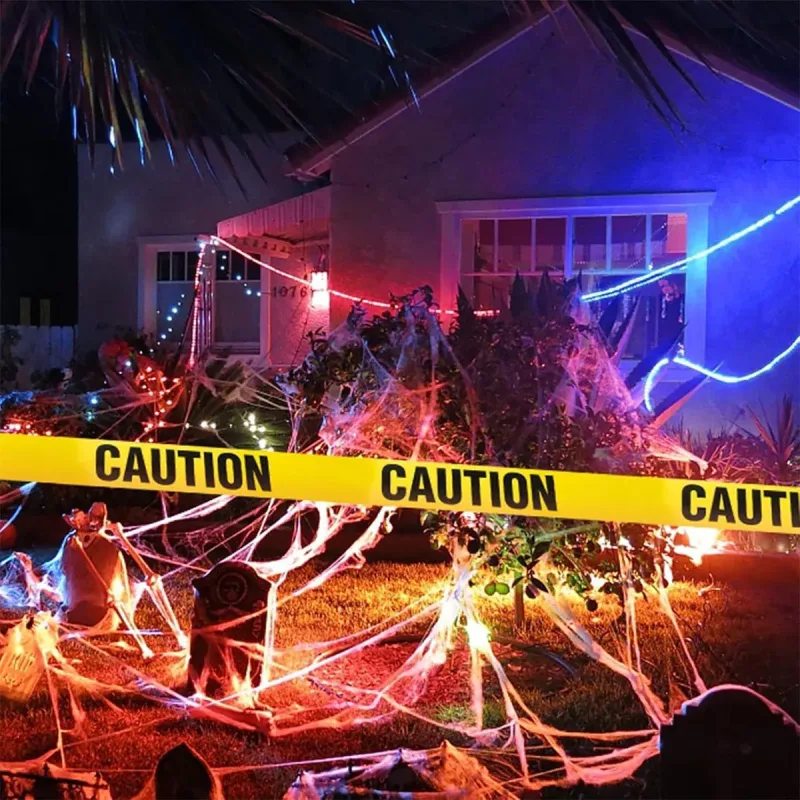 5PCS 100M Caution Warning Tape 75mm Yellow Black PE for Construction Marking