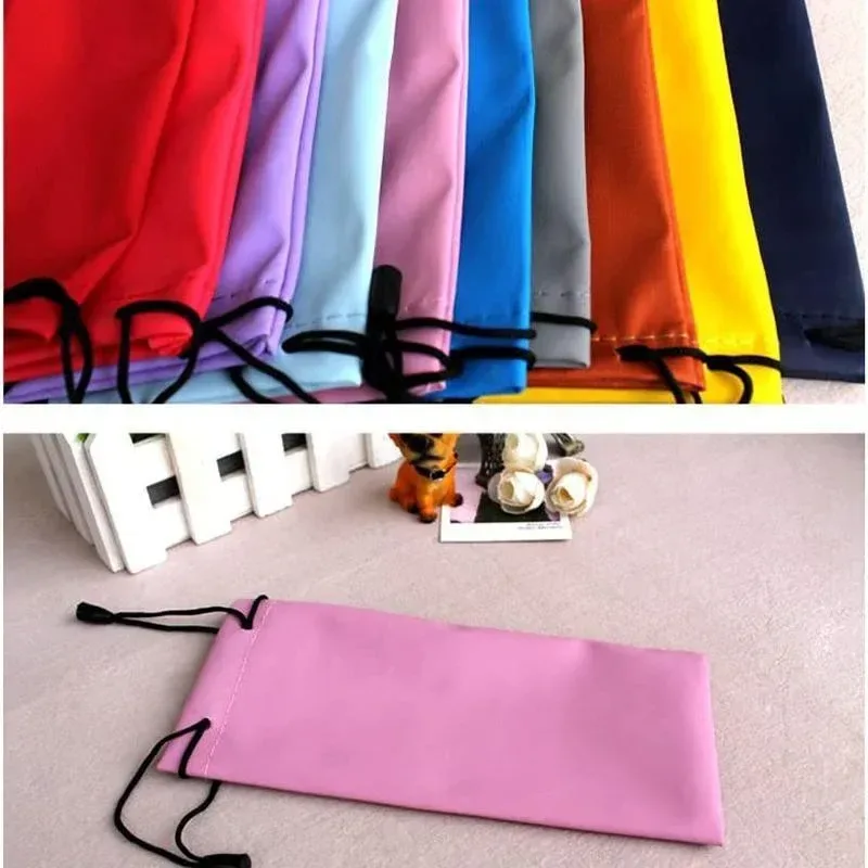 5PCS Cleaning Clothes Sunglasses Pouch Glasses Case Soft Eyeglasses Bag Random – 20PCS