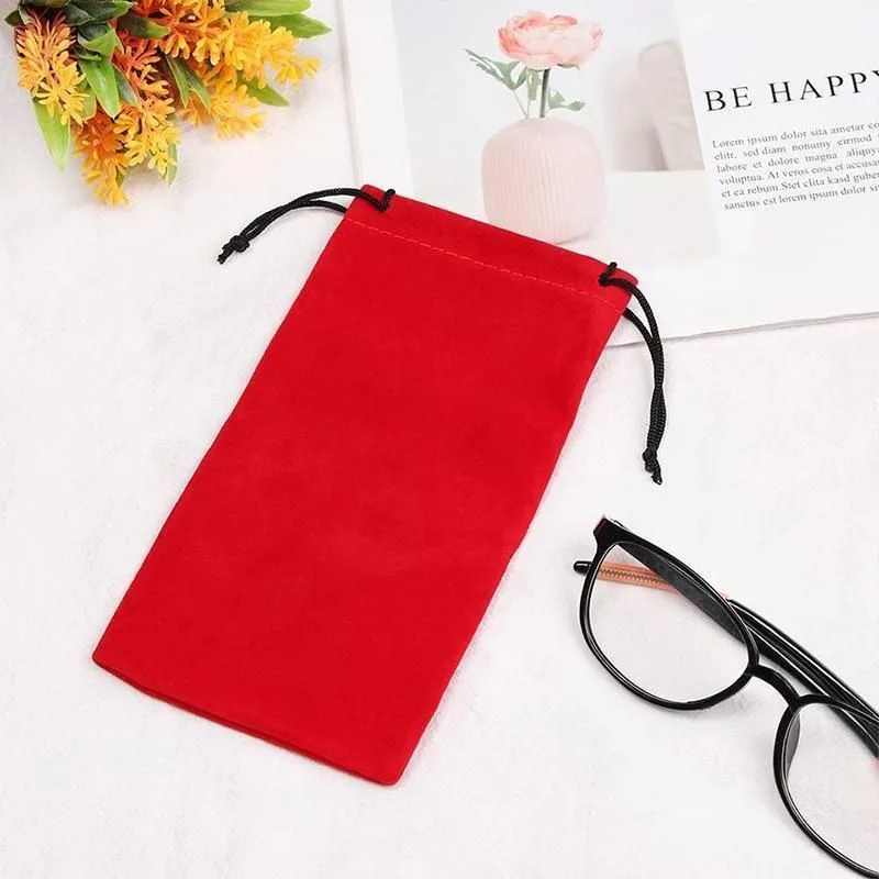 5PCS Cleaning Clothes Sunglasses Pouch Glasses Case Soft Eyeglasses Bag Random – 20PCS