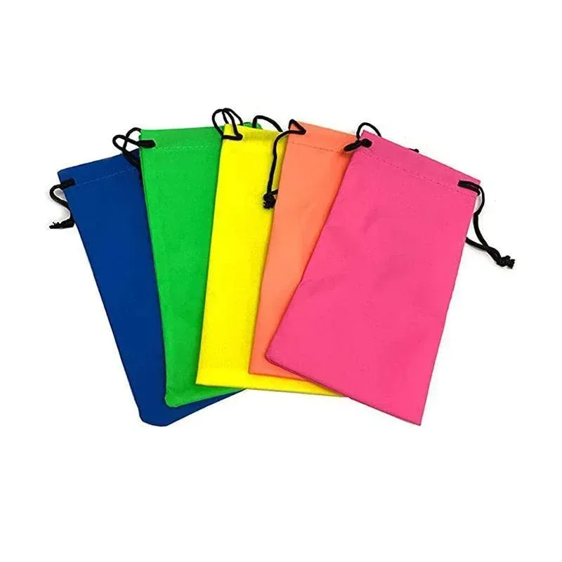 5PCS Cleaning Clothes Sunglasses Pouch Glasses Case Soft Eyeglasses Bag Random – 20PCS
