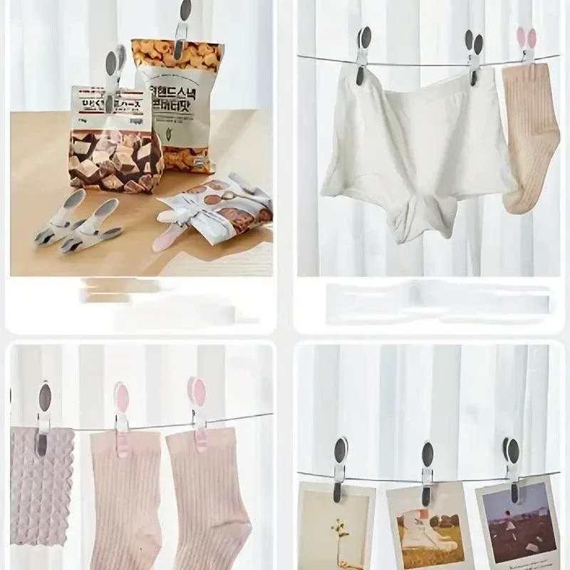 30pcs Household Clothes Clip Non Trace Soft Grip Clothespins Laundry Pegs Hanger – Colourful