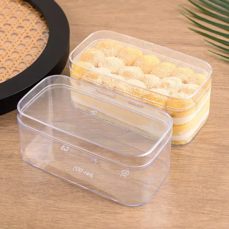 20pcs Transparent Biscuit Box Plastic Cake Box Pastry Dessert Storage Container – 7.5×7.5CM