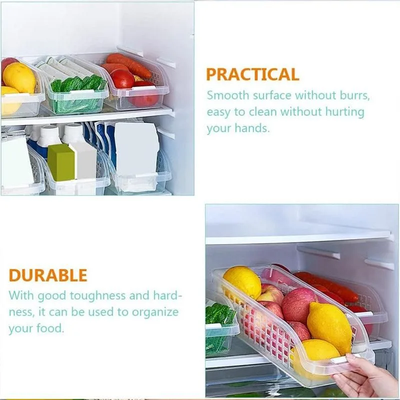 4pcs Refrigerator Storage Box Transparent Plastic Household Organizer Kitchen