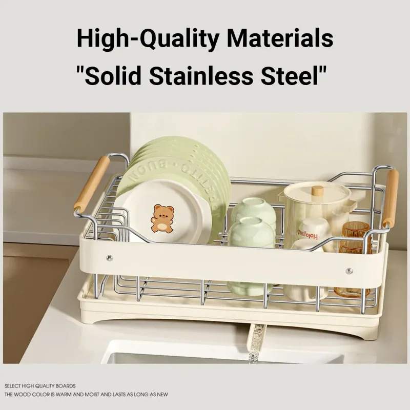 Multifunctional Dish Drying Drainer Stainless Steel for Kitchen Sink Counter Use