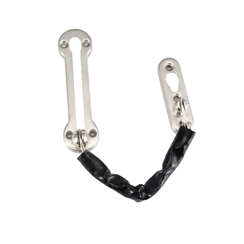 Home Security Door Chain Stainless Steel Guard Slide Screws Front Secure Catch - Silver