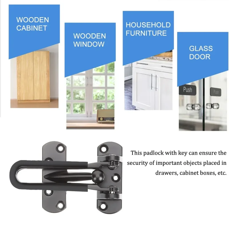 Anti Theft Lock Latch Door Bolt Security Lock For Home Bedroom Bathroom – Grey
