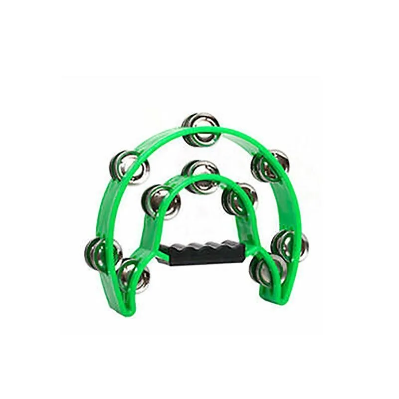 Double Half Moon Tambourine Handheld Musical Percussion Instrument Bell Drum
