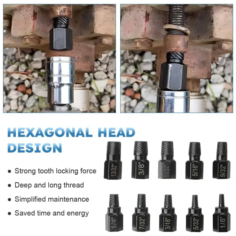 10X Broken Head Bolt Screw Cap Extractor Screw Hexagon Socket Bolt Removal Tool