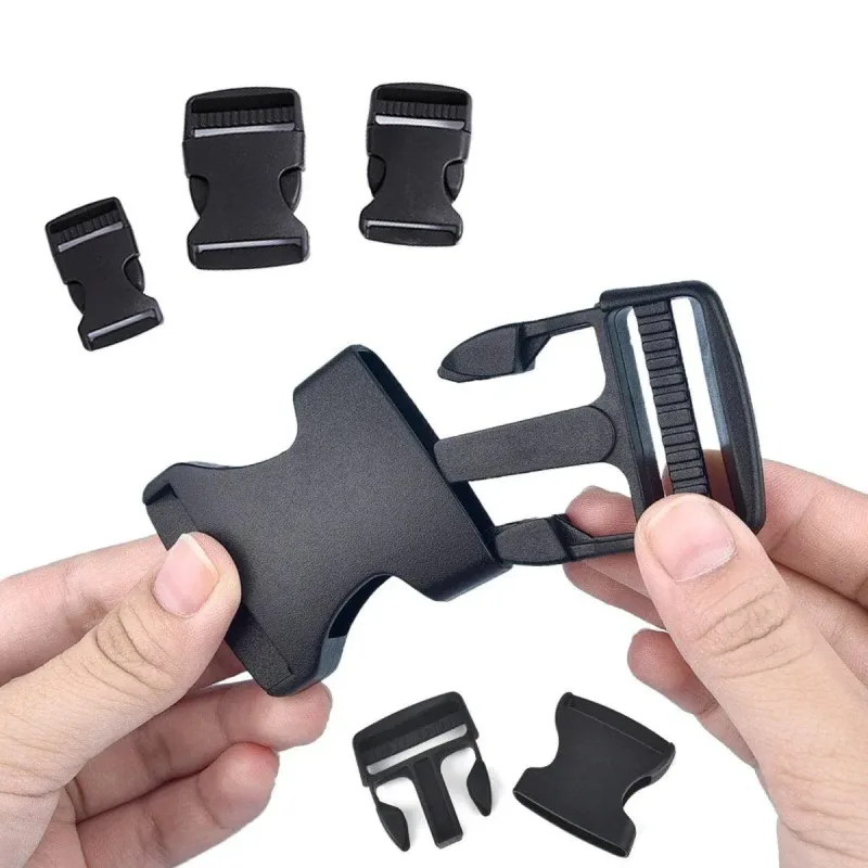 10pcs Black Plastic Buckle Clips for School Bag Backpack Strap Multifunctional – 38mm