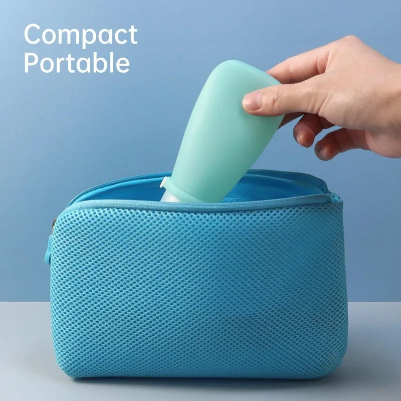 4pcs Travel Storage Bottles Set Refillable Silicone for Shampoo Lotion Cosmetics