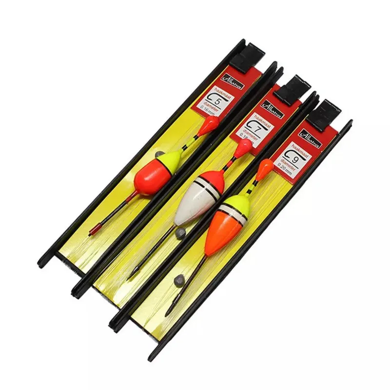 6Pcs Fishing Floats Set Fishing Bobber Hook Kits Straight Column Water Drop Type