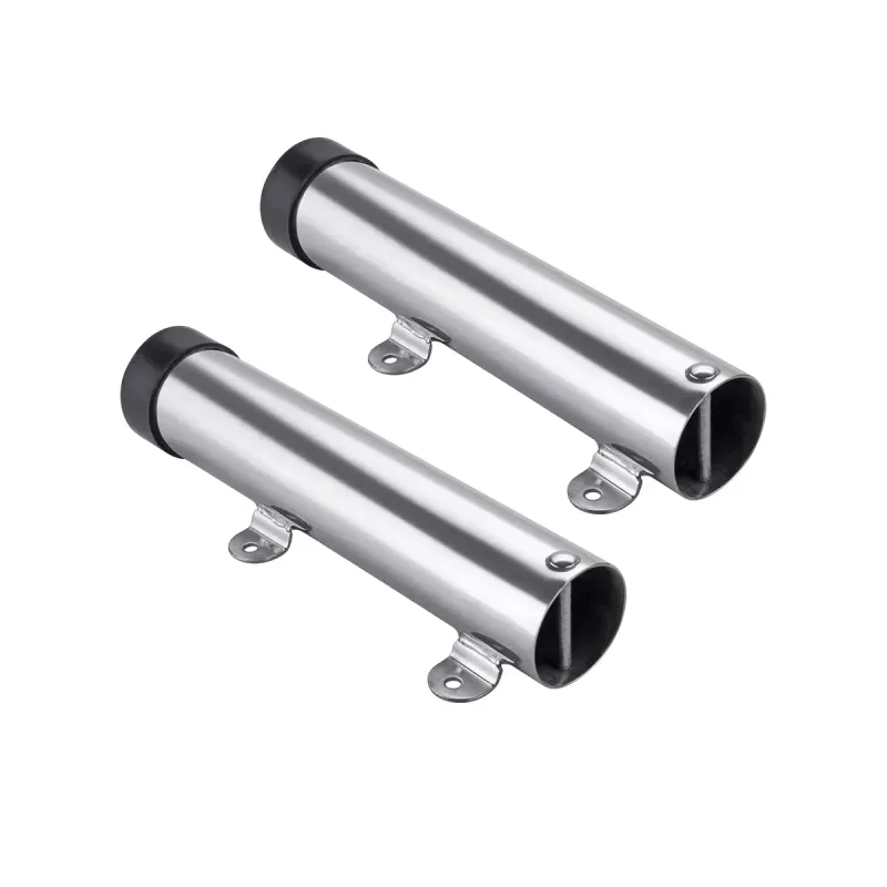 2pcs Stainless Steel Fishing Rod Holders Clamp On Rails Mounting Boat Transom