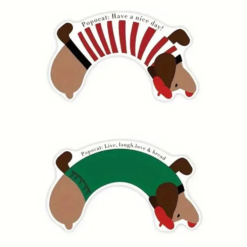 Dachshund U Shaped Floor Mats Non Slip Dirt Resistant Foot Mats for Toilet Home – Green