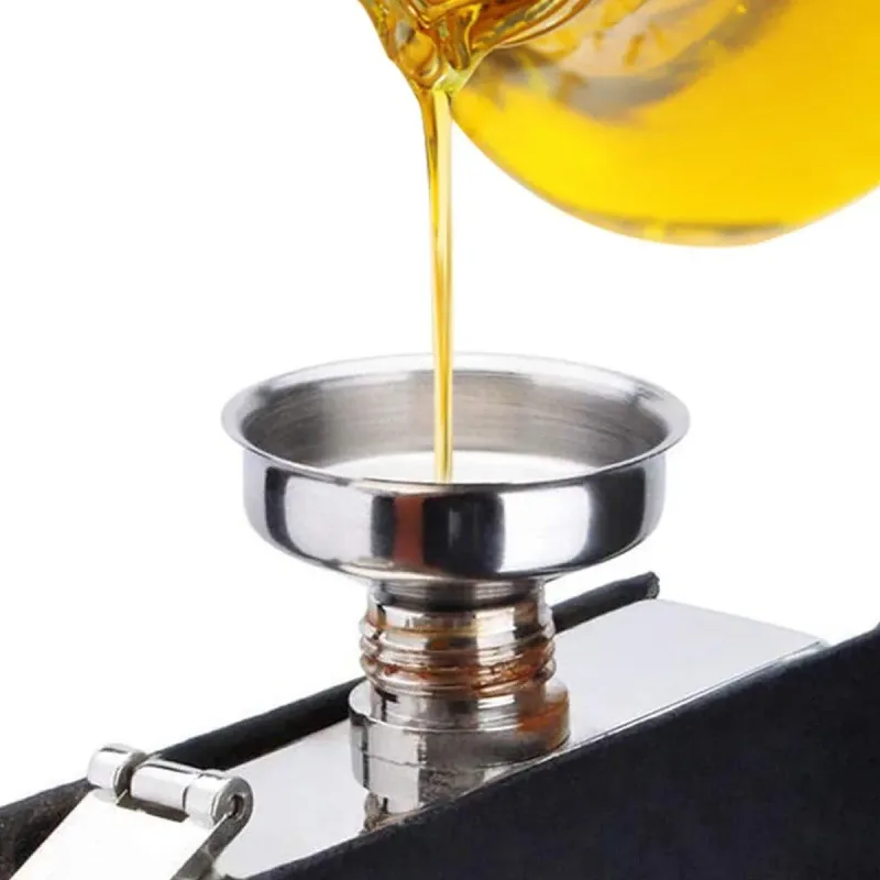10 PCS Stainless Steel Small Funnel Set for Hip Flasks Camping Kitchen Use