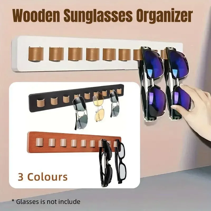 Wall Mount Glasses Storage Rack for Sunglasses Organizer Home Display Rack – Black
