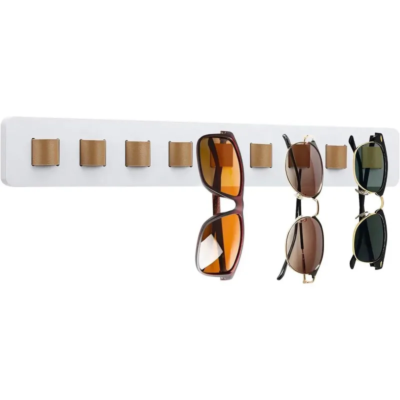 Wall Mount Glasses Storage Rack for Sunglasses Organizer Home Display Rack – White