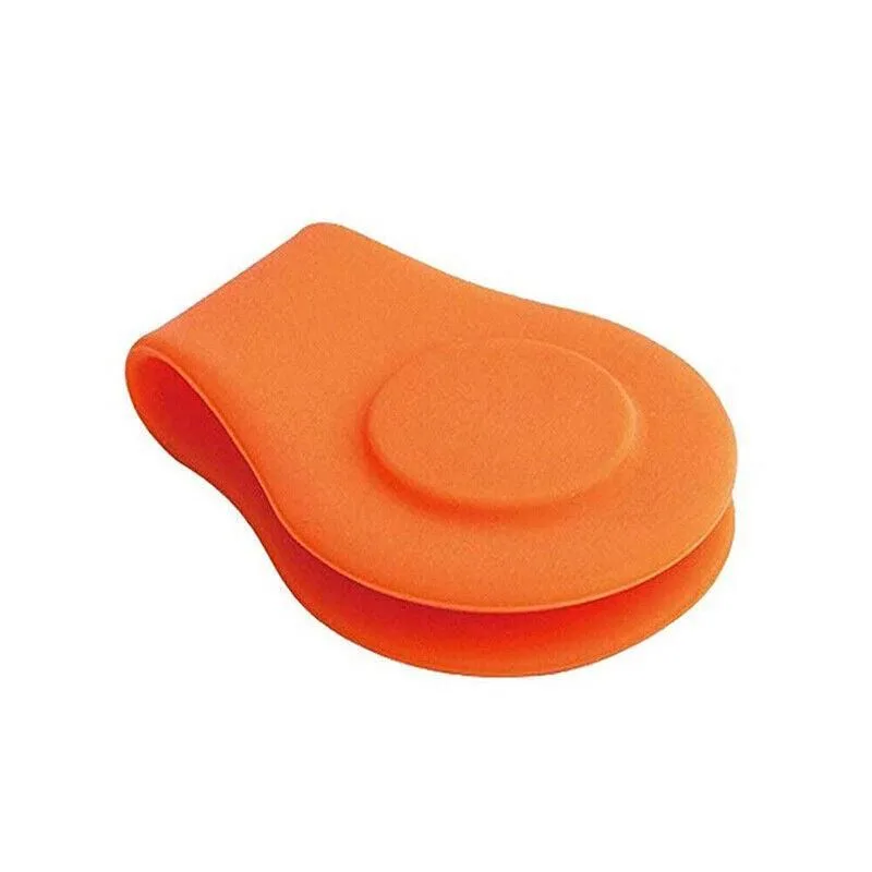1Pc Silicone Golf Hat Clip Ball Marker Holder with Secure Attachment Design – Orange