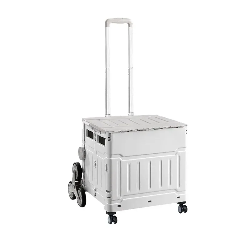 Light Grey Folding Utility Trolley with Lid – 1 Piece