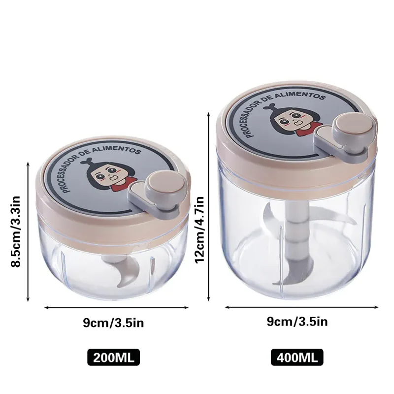 Manual Garlic Masher Hand Pull Stirrer Kitchen Tool Garlic Crusher Grinder Use – 400ml