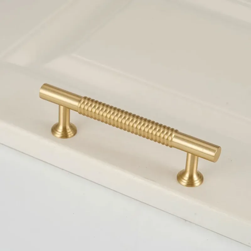 6 Sizes Gold Cabinet Door Handle Light Luxury Bronze Pull for Wardrobe Drawer – 160mm-Hole Distance