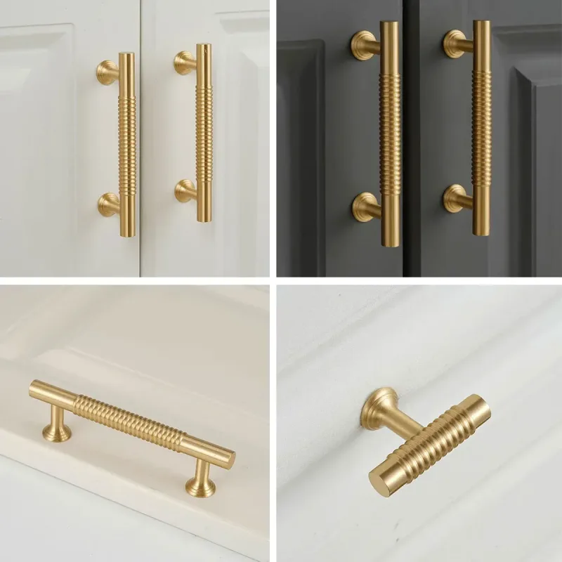 6 Sizes Gold Cabinet Door Handle Light Luxury Bronze Pull for Wardrobe Drawer – 160mm-Hole Distance