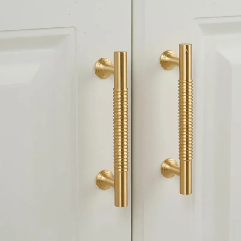 6 Sizes Gold Cabinet Door Handle Light Luxury Bronze Pull for Wardrobe Drawer – 192mm-Hole Distance