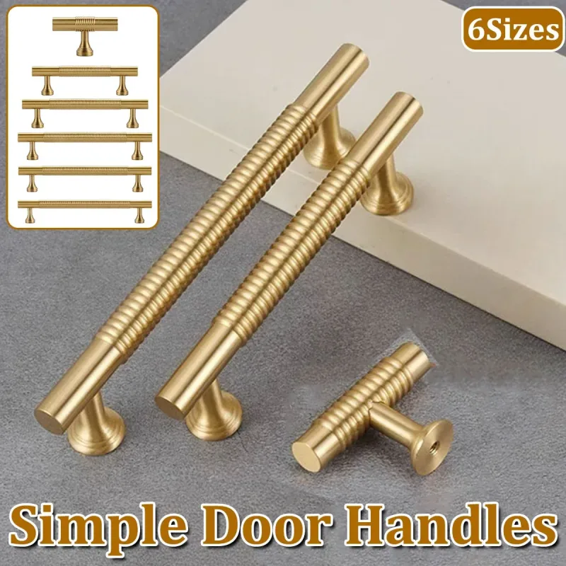 6 Sizes Gold Cabinet Door Handle Light Luxury Bronze Pull for Wardrobe Drawer – 192mm-Hole Distance