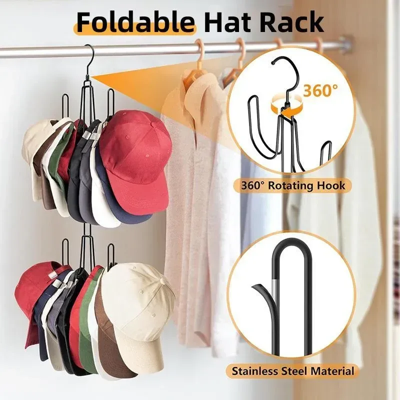 Multi-functional Hat Storage Rack Double Hanging Organizer for Hats Accessories Multi-functional Hat Storage Rack Double Hanging Organizer for Hats Accessories