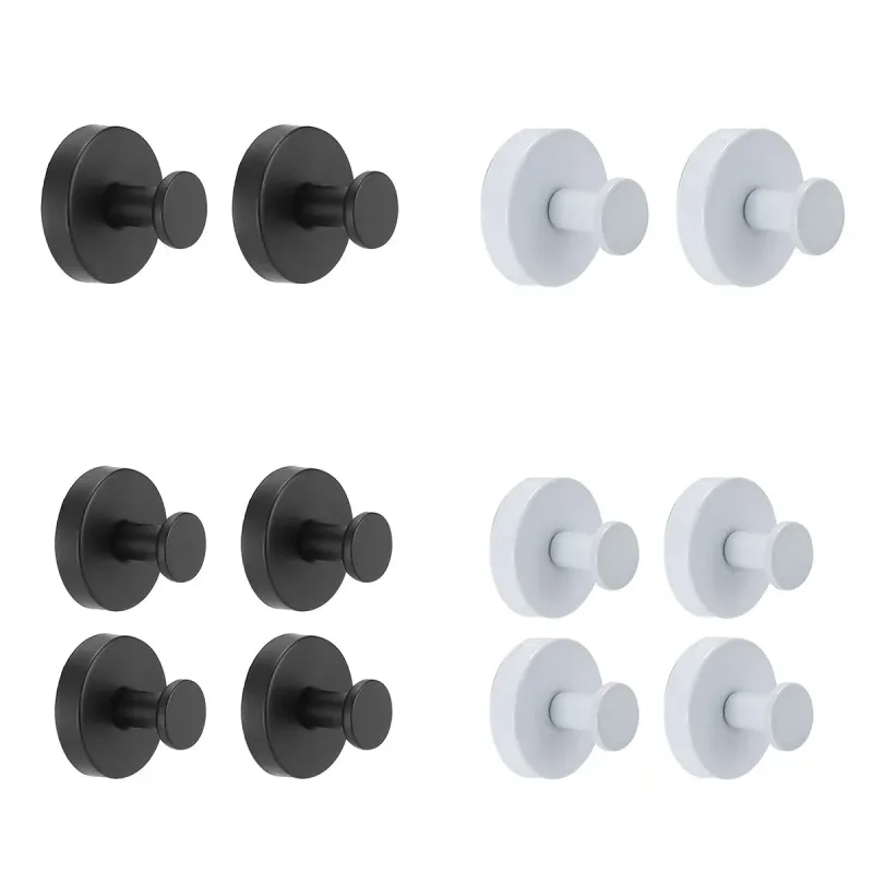 2/4PCS Suction Cup Hook Wall Vacuum Hanger No Drill Coat Hat Holder for Bathroom – White-4pcs