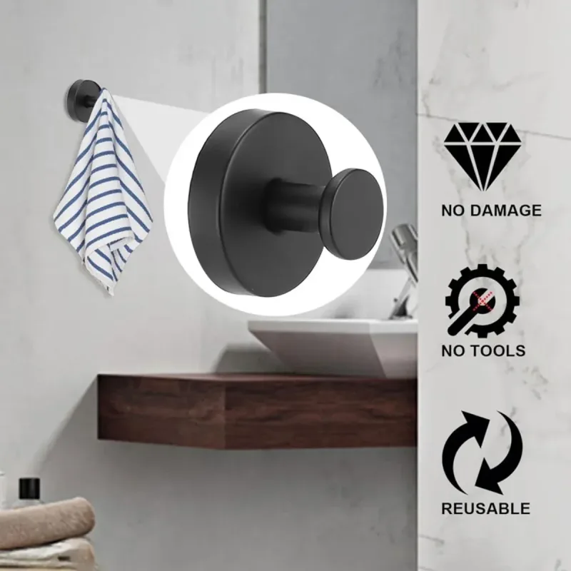 2/4PCS Suction Cup Hook Wall Vacuum Hanger No Drill Coat Hat Holder for Bathroom – White-4pcs