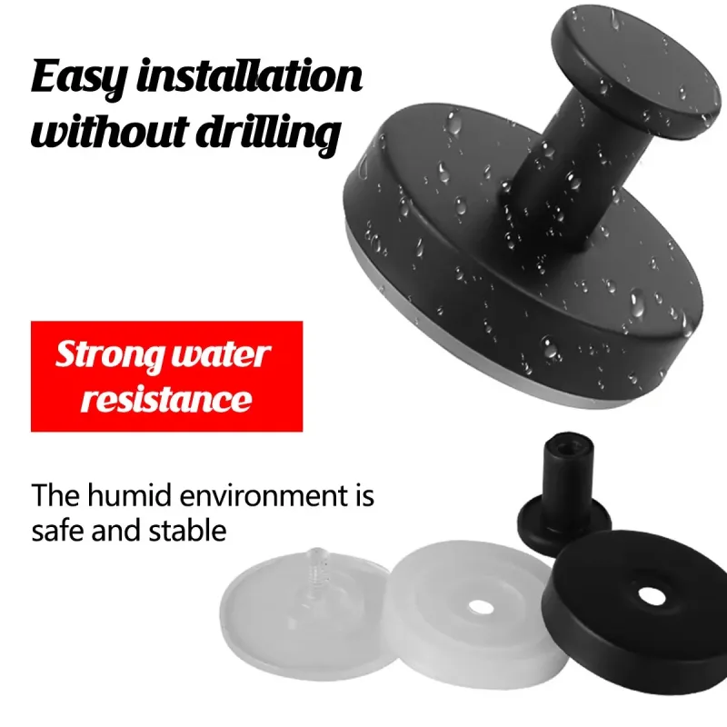 2/4PCS Suction Cup Hook Wall Vacuum Hanger No Drill Coat Hat Holder for Bathroom – White-4pcs