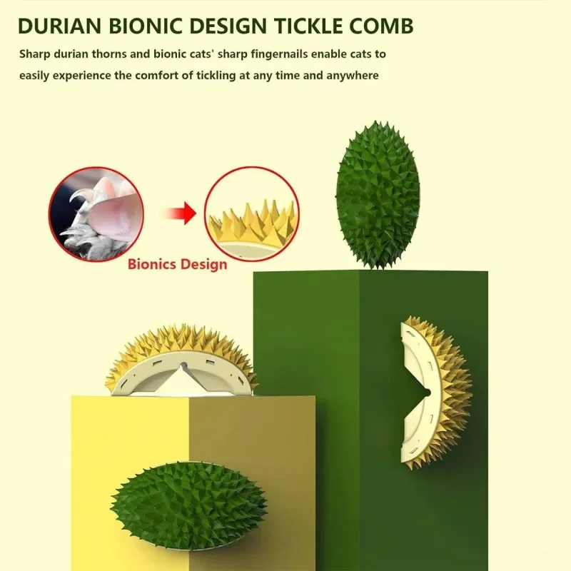 Durian Rubbing Comb for Cats Grooming Massage Tool Pet Hair Comb for Shedding – Green