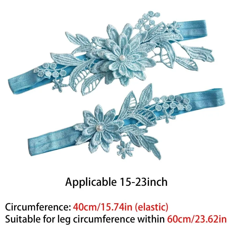 4-Piece Blue Lace Bridal Garter Set