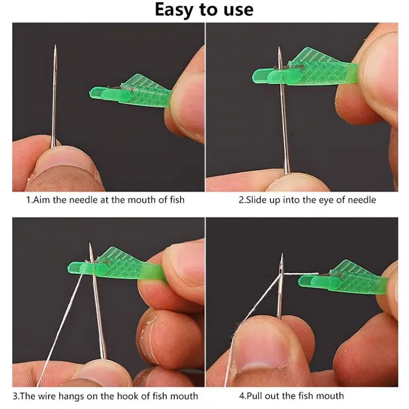 5PCS Plastic Needle Threader Tool for Sewing Machine Quick Lead Garment Sewing – Green