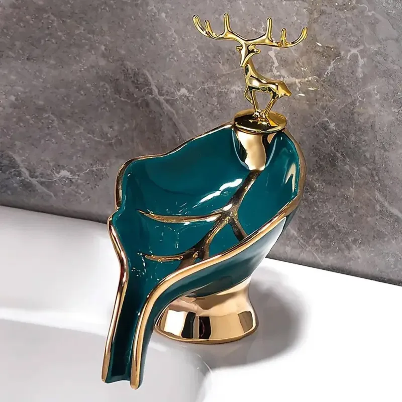 Soap Dish Holder Non-Stagnant Drainage Soap Box for Bathroom Kitchen Sink Home – White