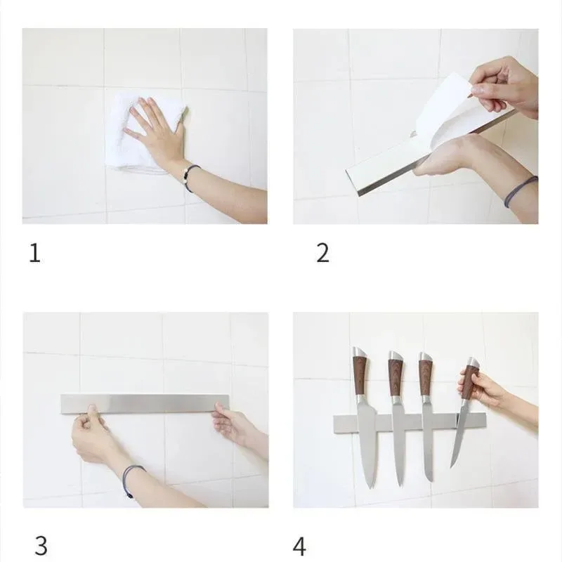 40/50cm Stainless Steel Magnetic Knife Rack Holder Knives Tool Shelf Magnet – 30CM