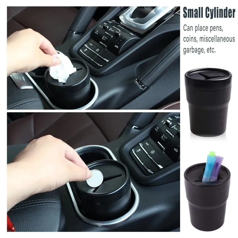 2PCS Car Mini Trash Can Auto Garbage Holder Vehicle Dust Bin Storage Container