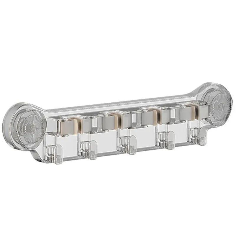 Wall-mounted Mop Fixing Rack Universal Model Strong Suction Cup Bathroom Rack - Transparent Wall-mounted Mop Fixing Rack Universal Model Strong Suction Cup Bathroom Rack - Transparent