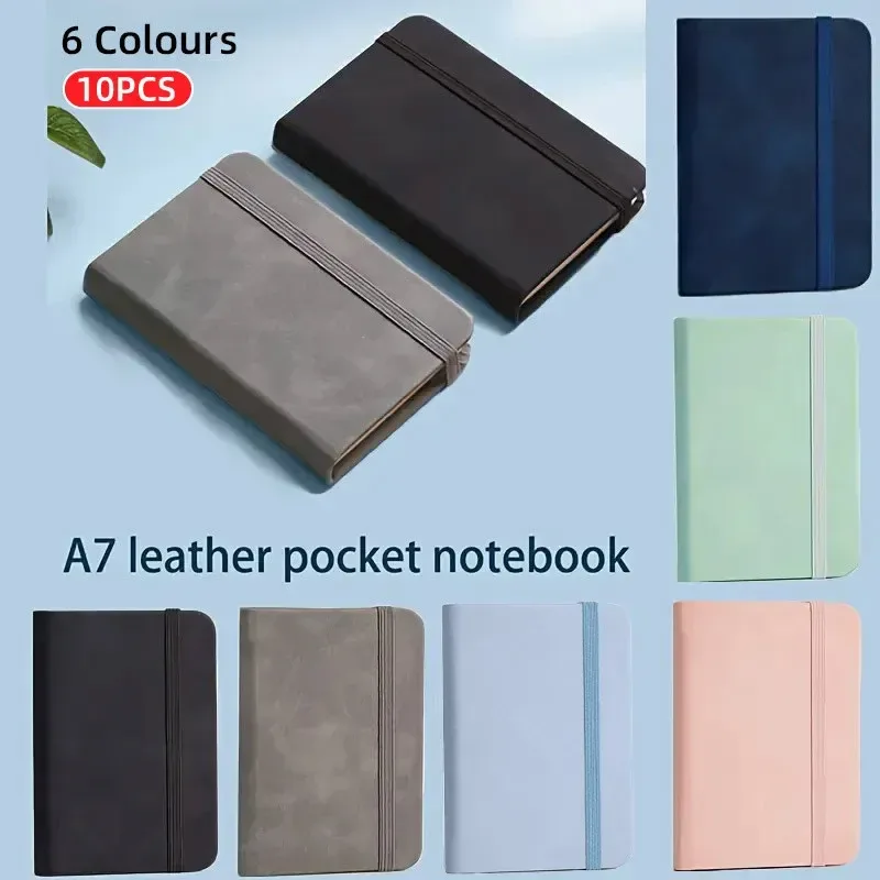 10pcs Mini Pocket Notebook A7 Small Portable Notepad for Office School Use – Light Blue