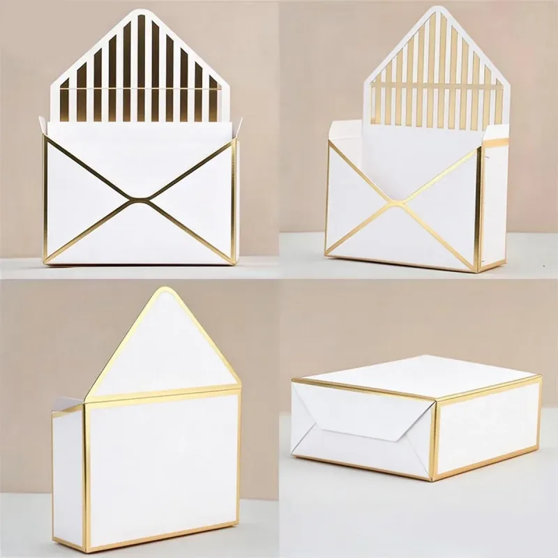 Envelope Flower Box Gift Packaging Floral Display Holder Wedding Retail 8PCS – Black
