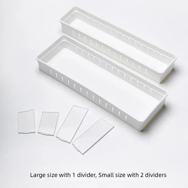 4PCS Drawer Storage Organizer Box Multi Compartment Kitchen Tableware Sorting