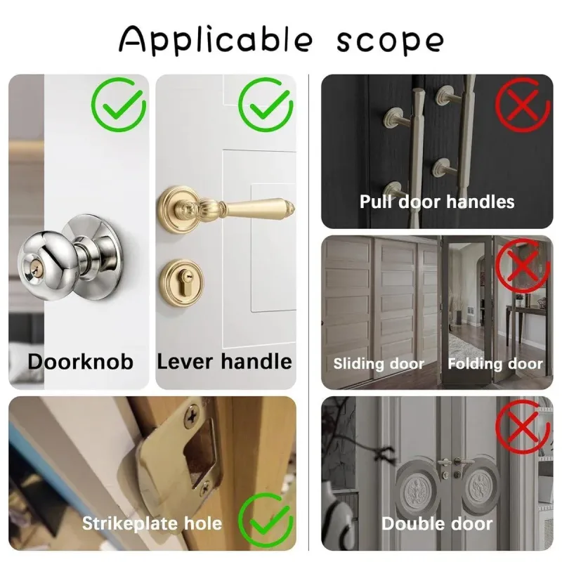 2PCS Adjustable Cat Door Strap for Room Access Control Prevent Large Pets Entering – Black