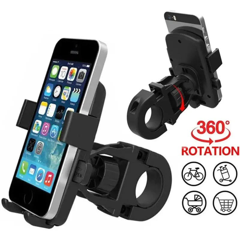 360 Degree Rotation Phone Holder Handlebar Mount for Motorcycle and Bicycle