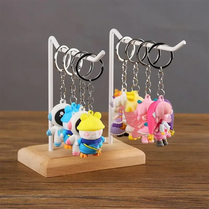 Iron Earrings Display Rack Jewellery Holder Hanging Keychain Bracelet Shelf – White
