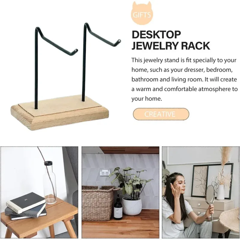 Iron Earrings Display Rack Jewellery Holder Hanging Keychain Bracelet Shelf – White