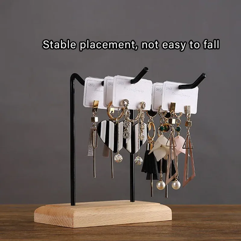 Iron Earrings Display Rack Jewellery Holder Hanging Keychain Bracelet Shelf – White