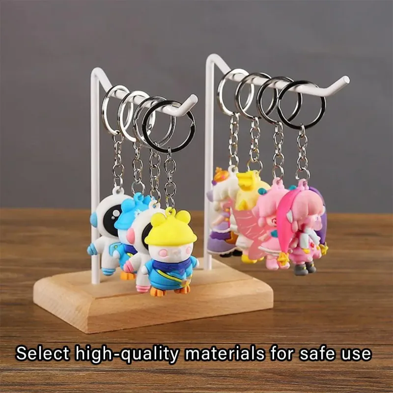 Iron Earrings Display Rack Jewellery Holder Hanging Keychain Bracelet Shelf – White