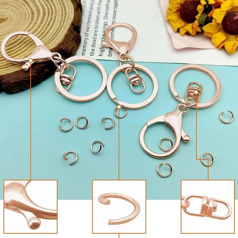 10X Rose Gold Swivel Lobster Clasp Keychains