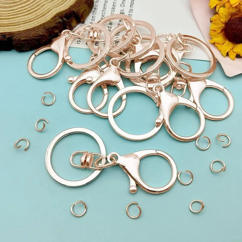 10X Rose Gold Swivel Lobster Clasp Keychains